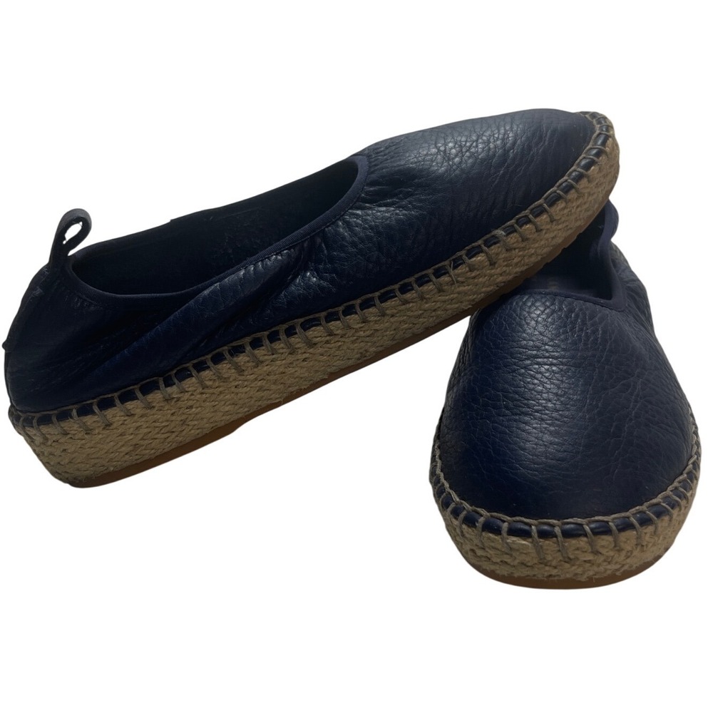 Cole Haan Pinch Weekender Navy Pebbled Leather Espadrille Flats W14365 Womens 7B - Picture 6 of 7